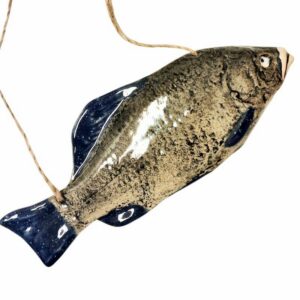 Ceramic fish figurine “Little Roach” blue fins (L.T. no. 131)