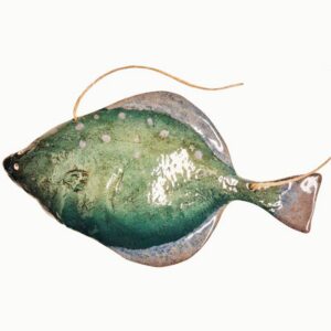 Ceramic fish figurine “Fish flounder” blue fins (L.T. no. 113)
