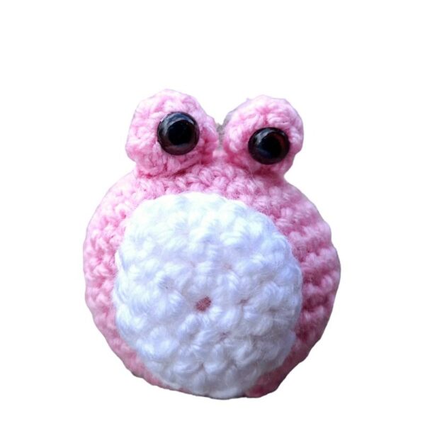 Crocheted toy/stress ball “Pink frog” (ANS no. 3) - Käsitööpood Magasiait  Alatskivil