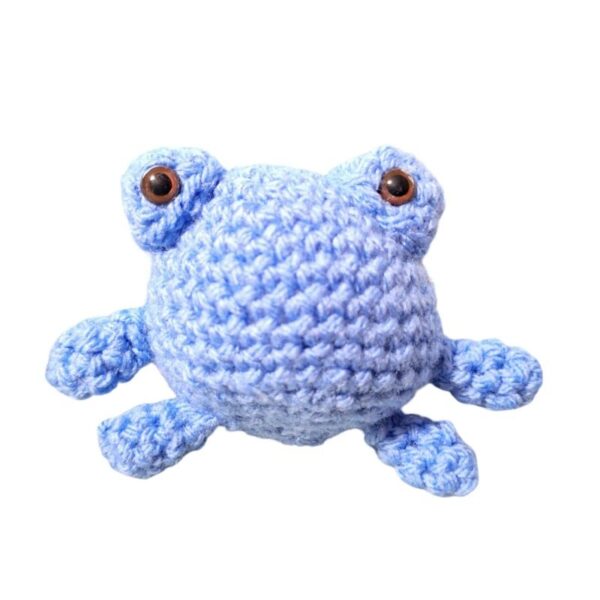 Crocheted toy/stress ball “Blue frog” (ANS no. 4) - Käsitööpood Magasiait  Alatskivil