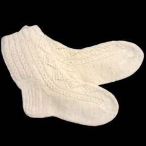 Dog wool socks "White braid" size 40-41 (M.M. no. 10)