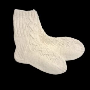 Dog wool socks "White braid" size 39-40 (M.M. no. 9)