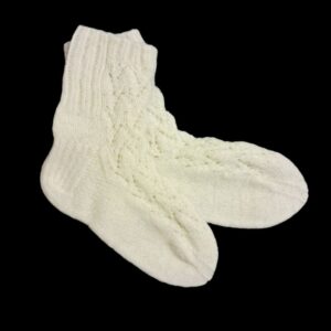 Dog wool socks "White braid" size 38-39 (M.M. no. 7)