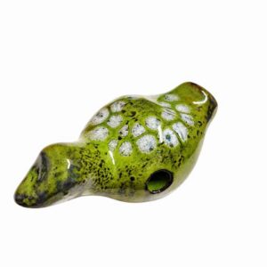 Handmade ceramic clay whistle "Bird" (No. 8, Ape)